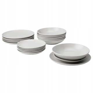 Porcelán, servis - Ikea jedálenský a kávový set, 18 ks.